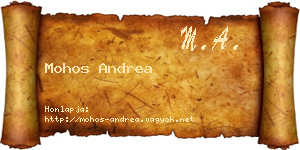 Mohos Andrea névjegykártya